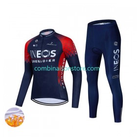 Femme Combinaison Cycliste Hiver + Collant sans Bretelles 2022 Ineos Grenadiers N001